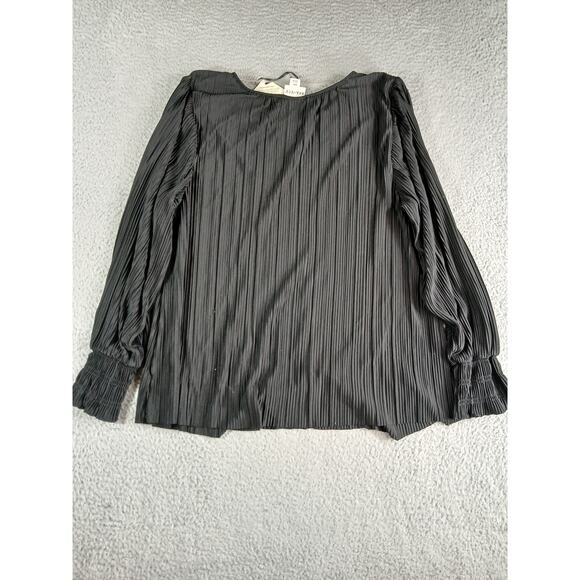 Ava & Viv Shirt Women XXL 2XL Black Blouse Long Sleeve Flowy Business Stripe NWT - Picture 6 of 8